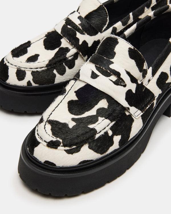 Steve Madden Layken Black Cow Print LAYKENBLACKCOWPRINT