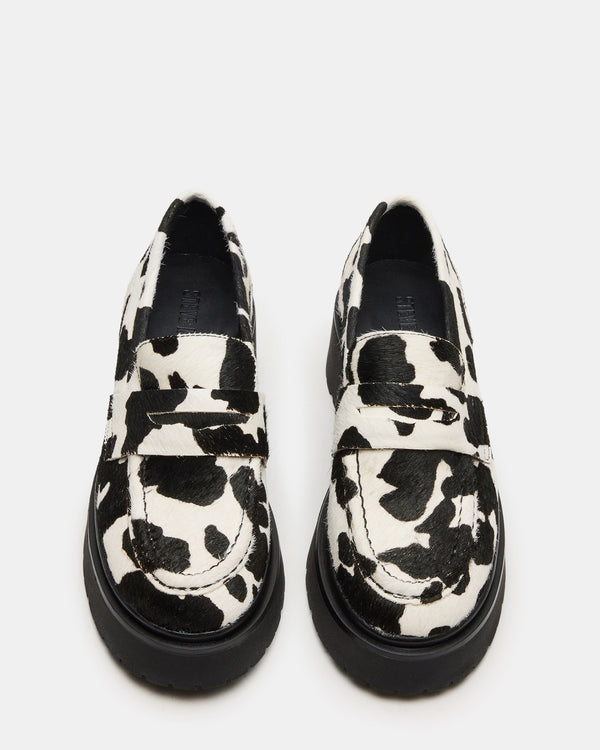 Steve Madden Layken Black Cow Print LAYKENBLACKCOWPRINT