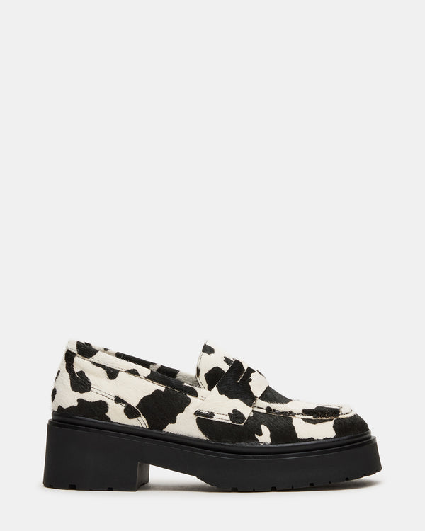 Steve Madden Layken Black Cow Print LAYKENBLACKCOWPRINT