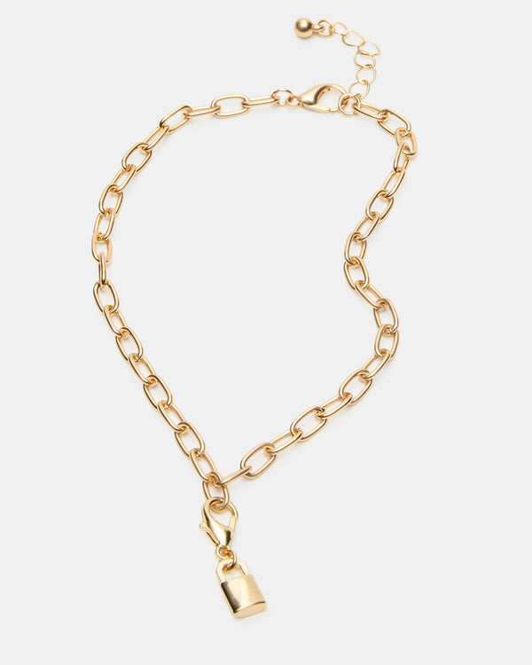 Steve Madden Lock Charm Anklet Set LOCKCHARMANKLETSET