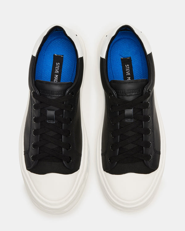 Steve Madden Macrae Black Leather MACRAE MEN'S SHOES