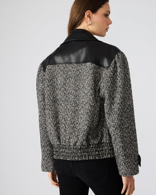 Steve Madden Mercedes Coat Black Multi MERCEDESCOAT