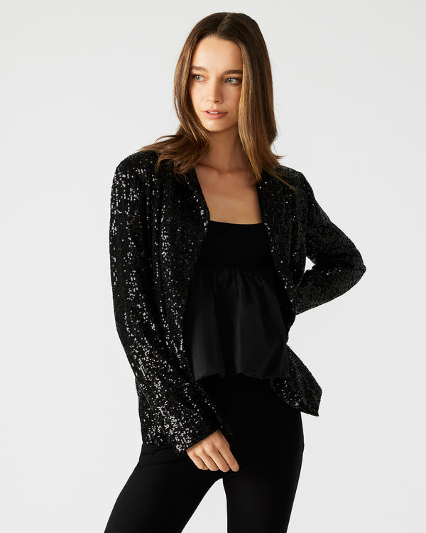 Steve Madden Payton Sequin Blazer Black PAYTONSEQUINBLAZER