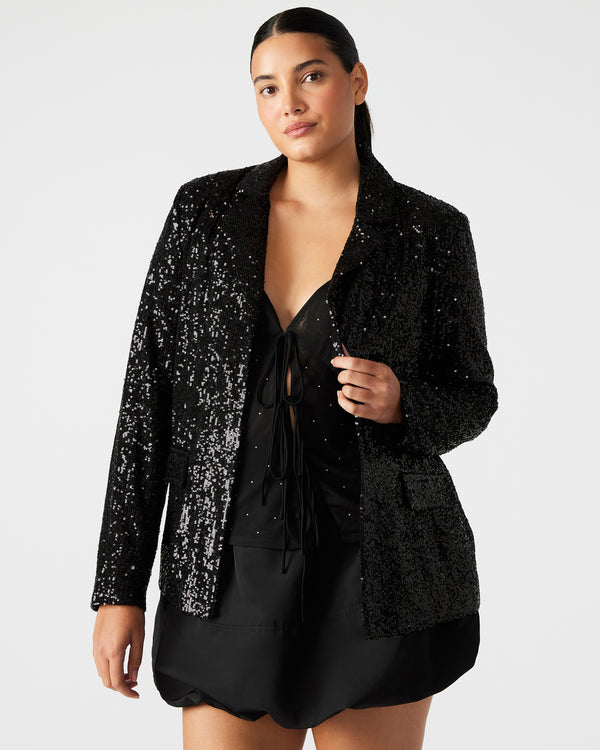 Steve Madden Payton Sequin Blazer Black PAYTONSEQUINBLAZER