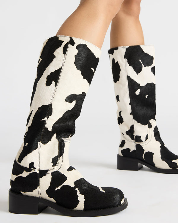 Steve Madden Riggs Black Cow Print RIGGSBLACKCOWPRINT