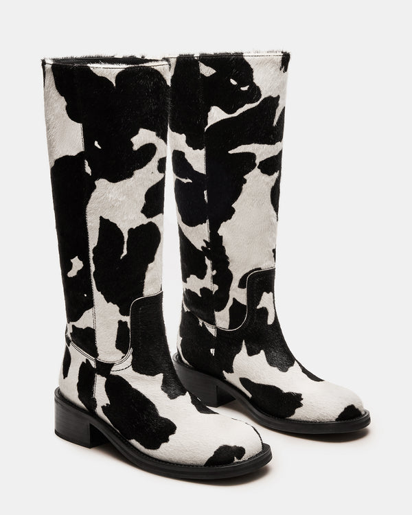 Steve Madden Riggs Black Cow Print RIGGSBLACKCOWPRINT