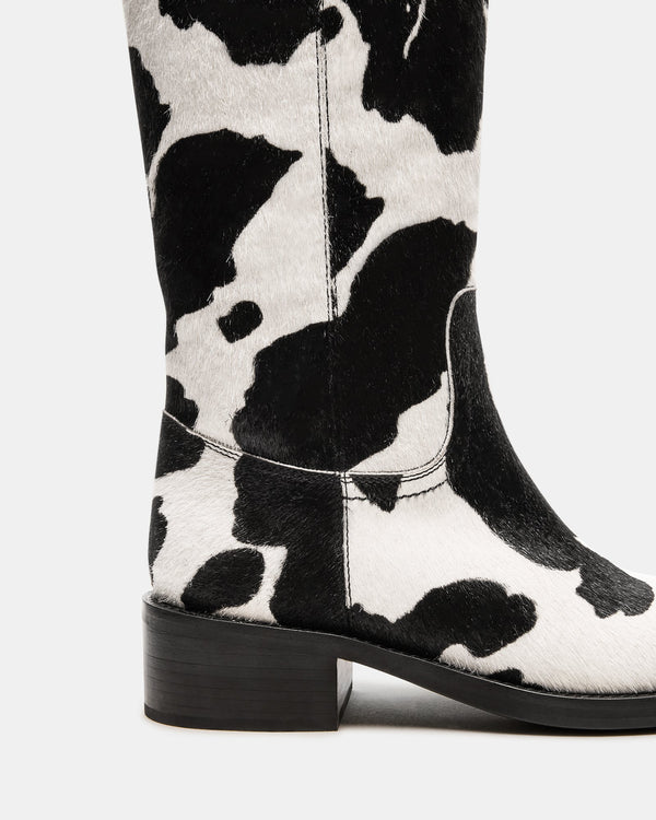 Steve Madden Riggs Black Cow Print RIGGSBLACKCOWPRINT