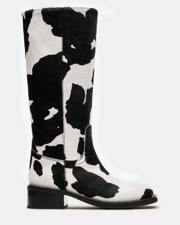 Steve Madden Riggs Black Cow Print RIGGSBLACKCOWPRINT