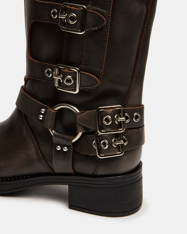 Steve Madden Rocky Brown Distressed Wide Calf ROCKYWIDECALF