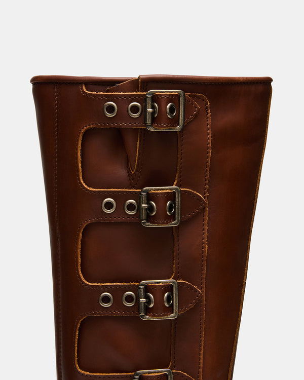 Steve Madden Rocky Cognac Distressed Wide Calf ROCKYWIDECALF