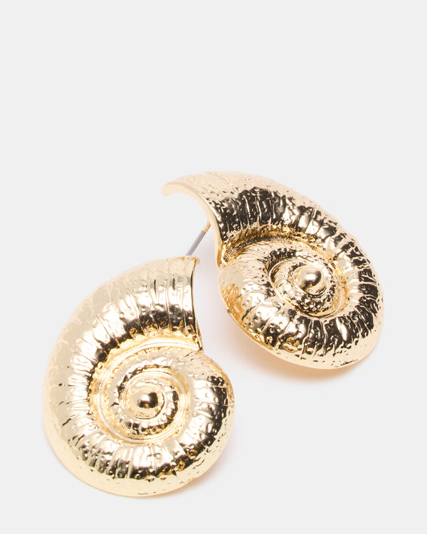 Steve Madden Seashell Shaped Earrings Gold SEASHELLSHAPEDEARRINGS