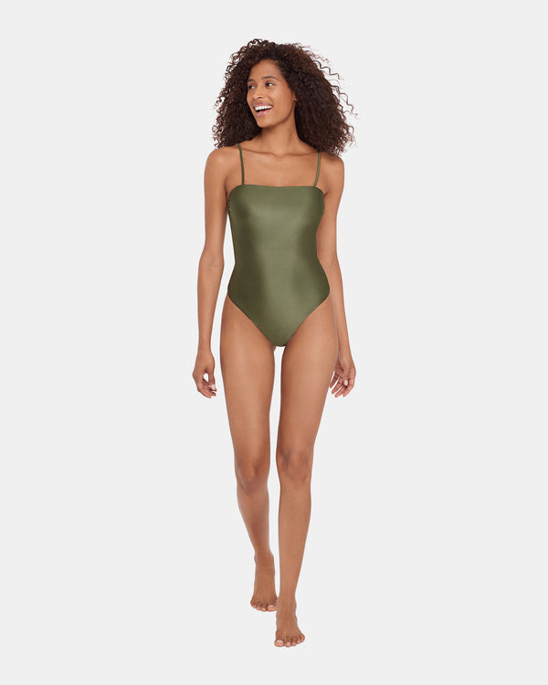 Steve Madden Shine Bright One Piece Swimsuit Olive SHINEBRIGHTONEPIECESWIMSUIT