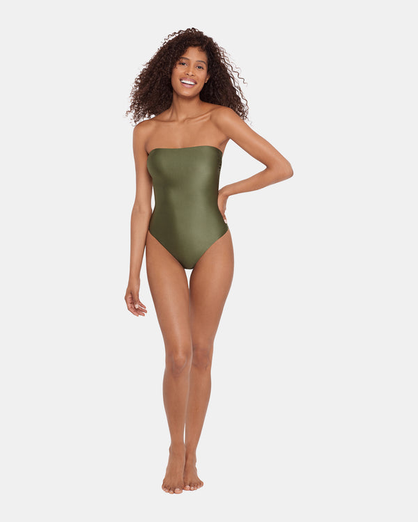 Steve Madden Shine Bright One Piece Swimsuit Olive SHINEBRIGHTONEPIECESWIMSUIT