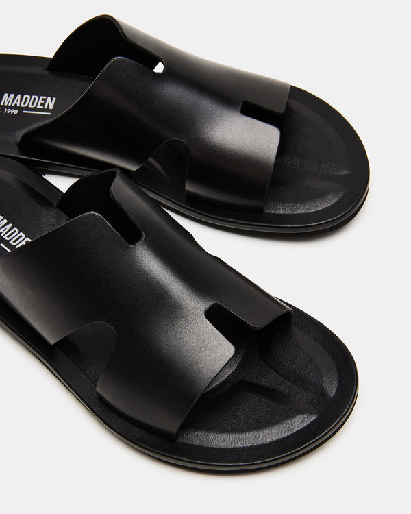 Steve Madden Splash Black Leather SPLASH MEN'S SHOES