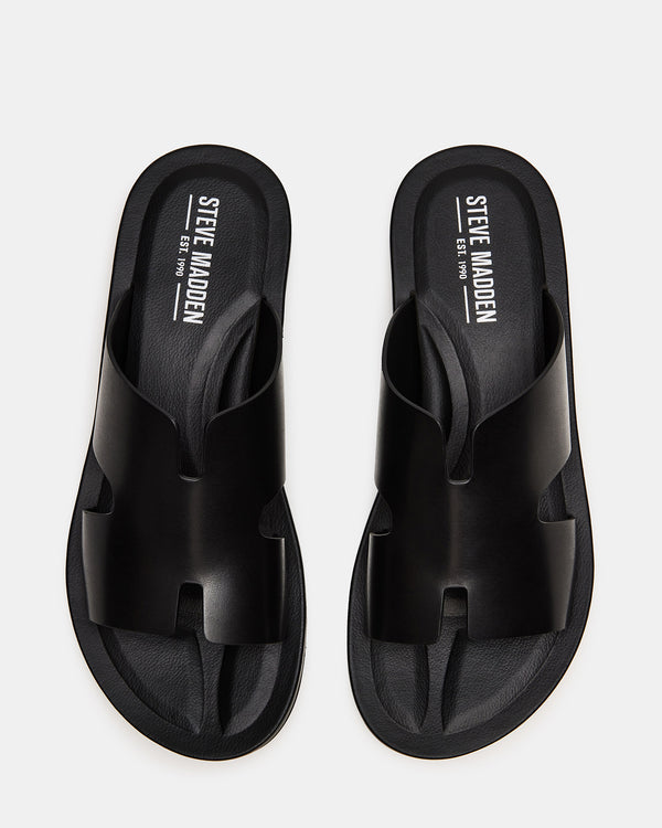 Steve Madden Splash Black Leather SPLASH MEN'S SHOES