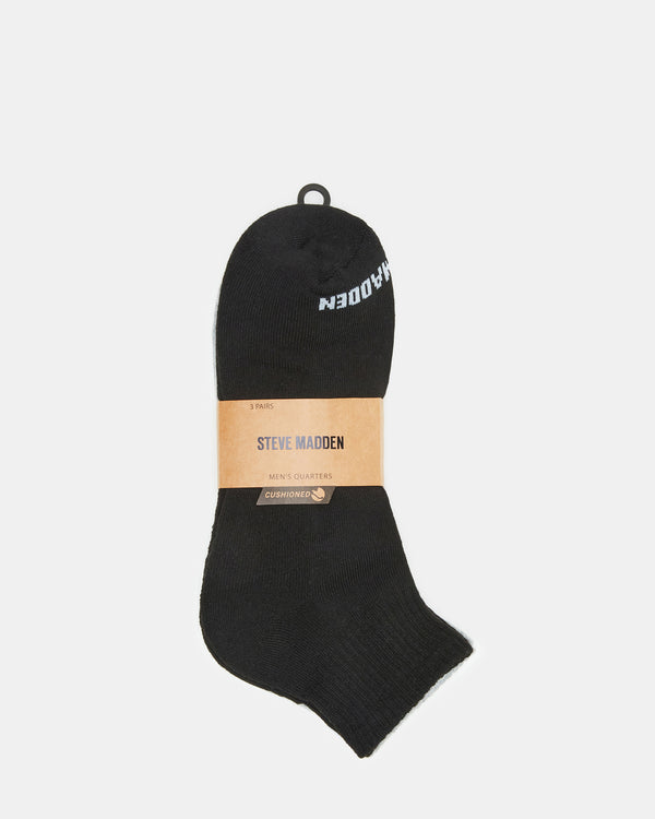 Steve Madden Sport Cushion Quarter Socks Black/white SPORTCUSHIONQUARTERSOCKSBLACK/WHITE