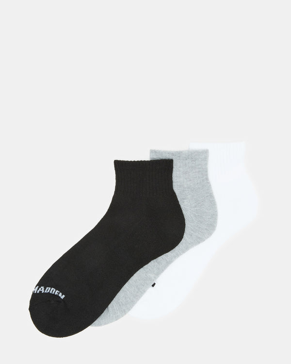 Steve Madden Sport Cushion Quarter Socks Black/white SPORTCUSHIONQUARTERSOCKSBLACK/WHITE