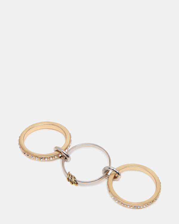 Steve Madden Stacked Rhinestone Ring Gold Multi STACKEDRHINESTONERING