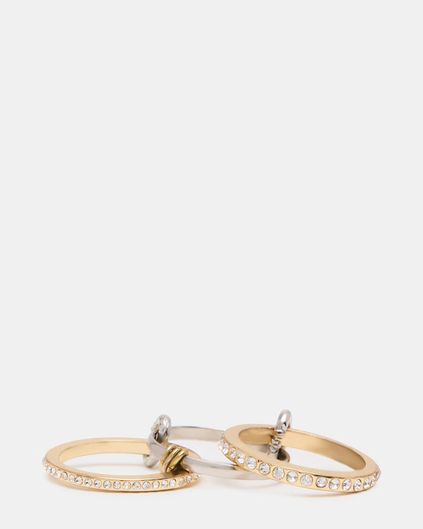 Steve Madden Stacked Rhinestone Ring Gold Multi STACKEDRHINESTONERING