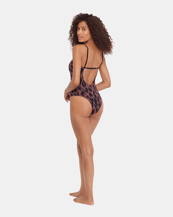 Steve Madden Static Leopard One Piece Swimsuit STATICONEPIECESWIMSUIT