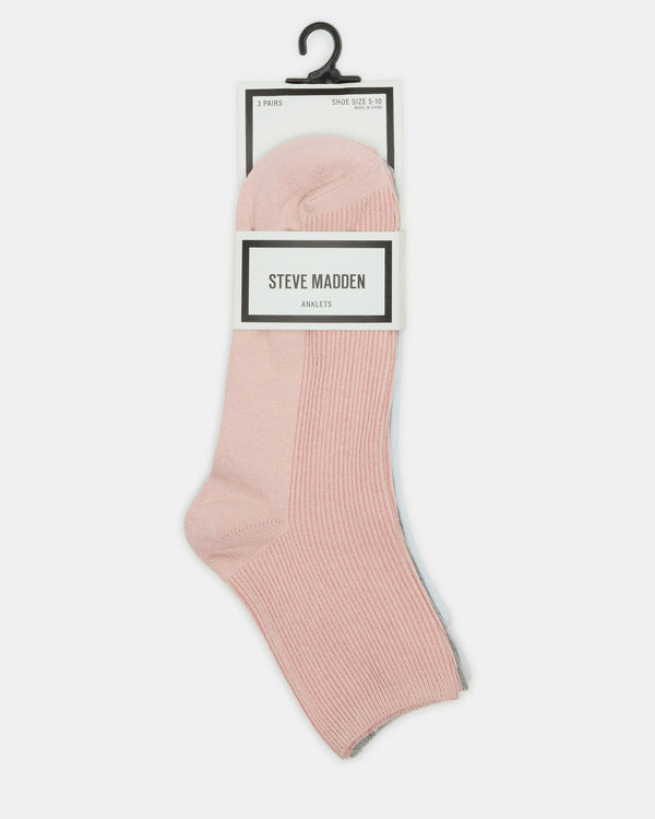 Steve Madden 3 Pack Anklet Socks 3PACKANKLETSOCKS