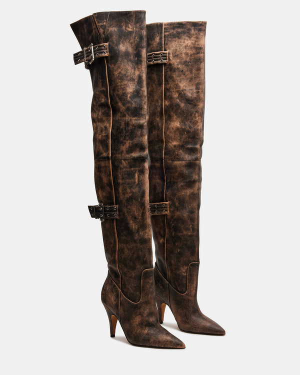 Steve Madden Baddie Brown Distressed