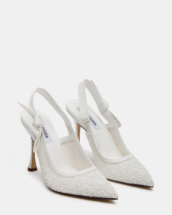 Steve Madden Bri White Lace Pearl