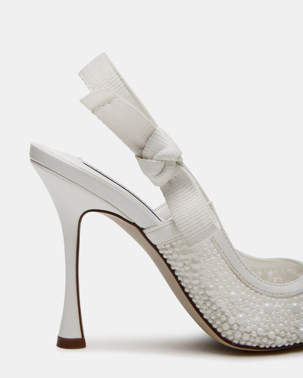 Steve Madden Bri White Lace Pearl