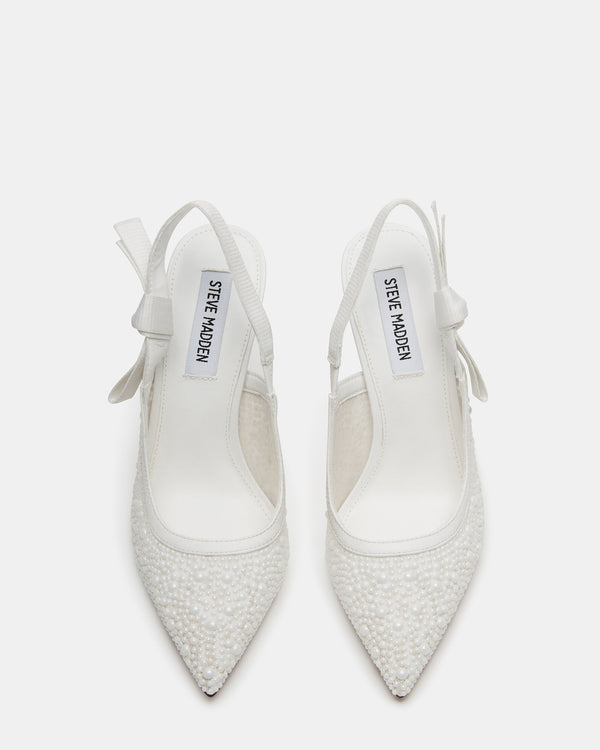 Steve Madden Bri White Lace Pearl