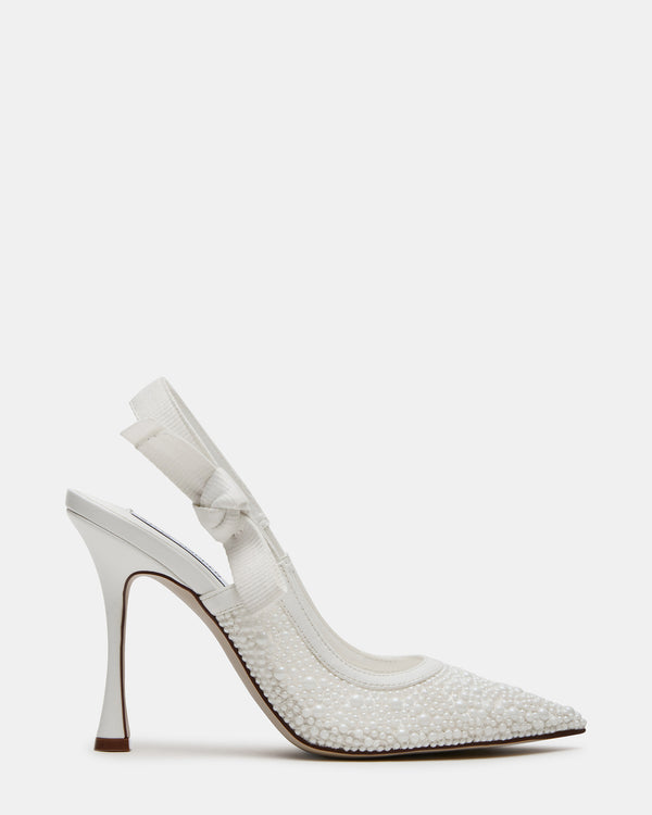 Steve Madden Bri White Lace Pearl