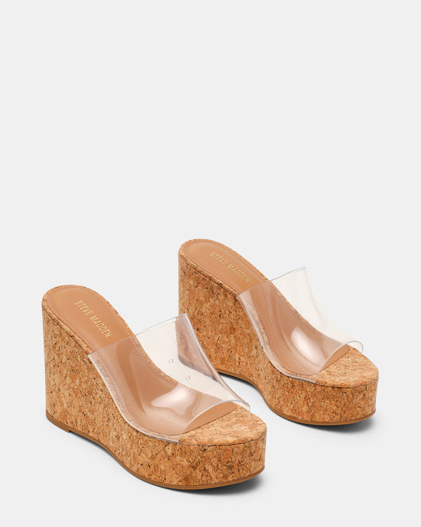 Steve Madden Cassi Cork Clear CASSICORK
