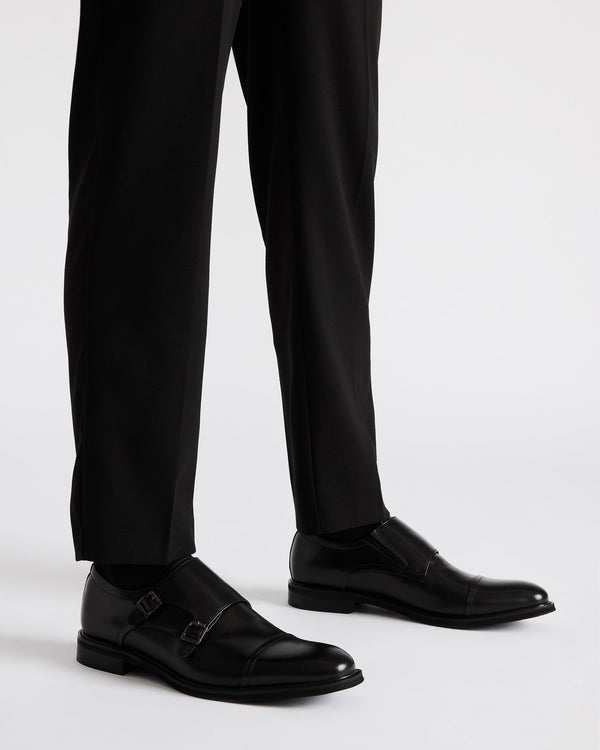 Steve Madden Haran Black Leather HARAN MEN'S SHOES