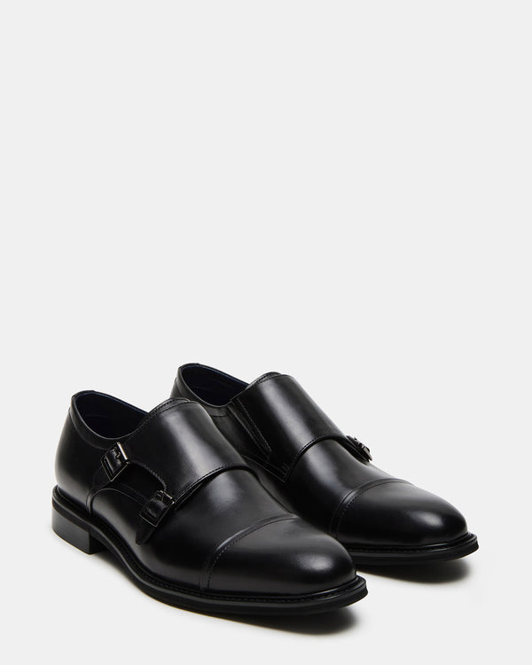 Steve Madden Haran Black Leather HARAN MEN'S SHOES