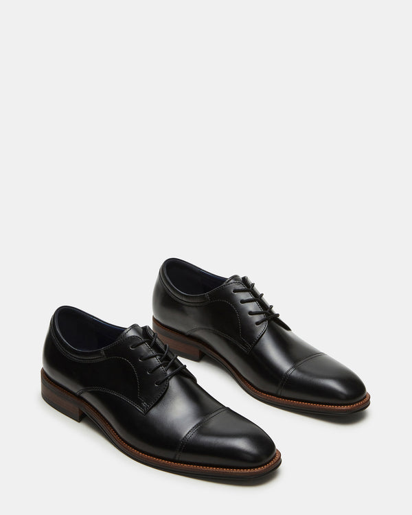 Steve Madden Hasen Black Leather HASEN MEN'S SHOES