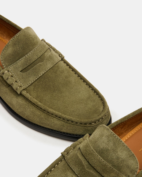 Steve Madden Huckle Green Suede