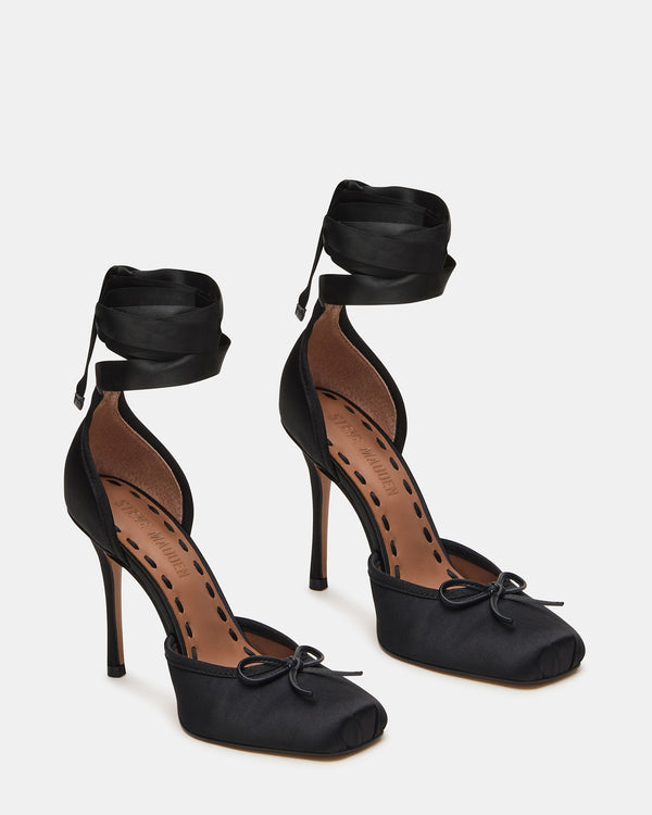 Steve Madden Larina Black Satin LARINA