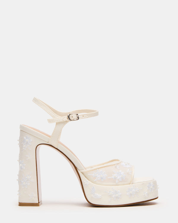 Steve Madden Liandra Embellished White Mesh