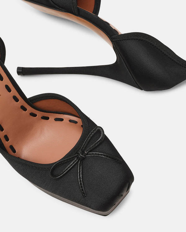 Steve Madden Listen Black Satin