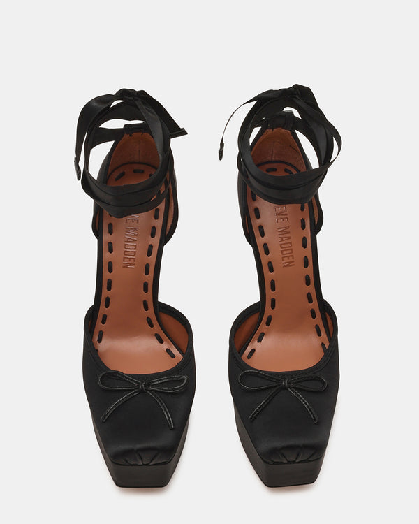 Steve Madden Listen Black Satin