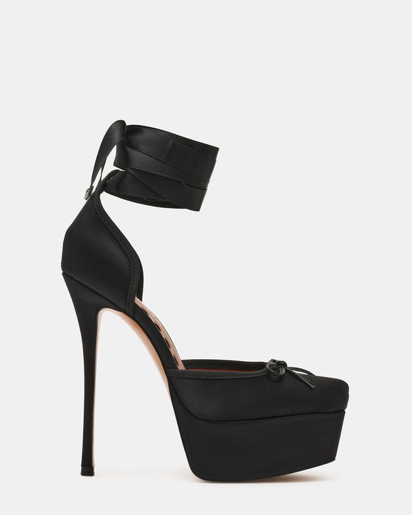 Steve Madden Listen Black Satin