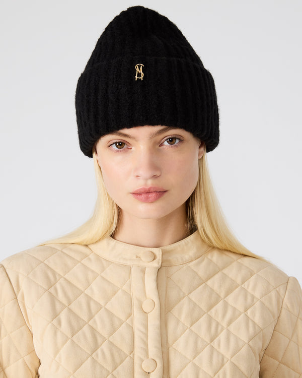 Steve Madden Logo Beanie Black LOGOBEANIE