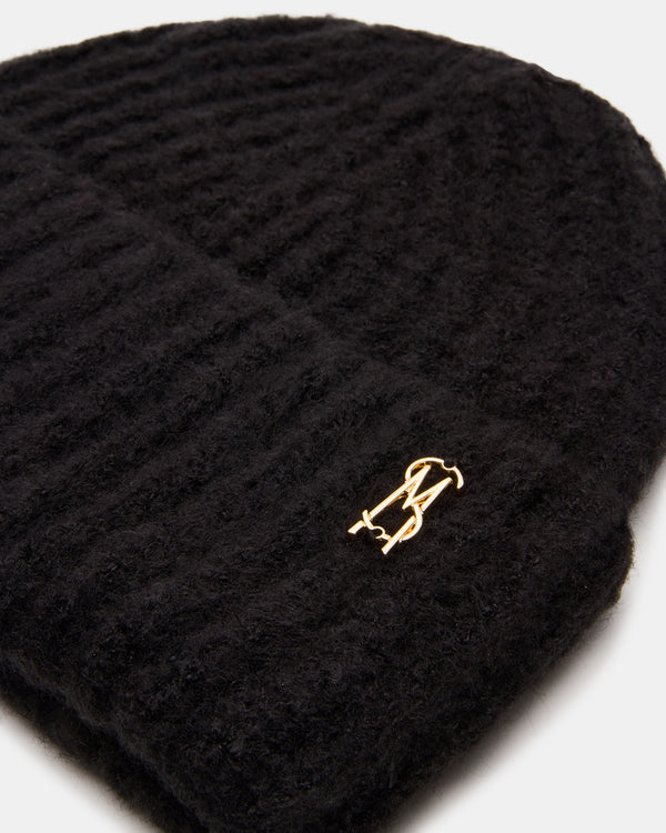 Steve Madden Logo Beanie Black LOGOBEANIE