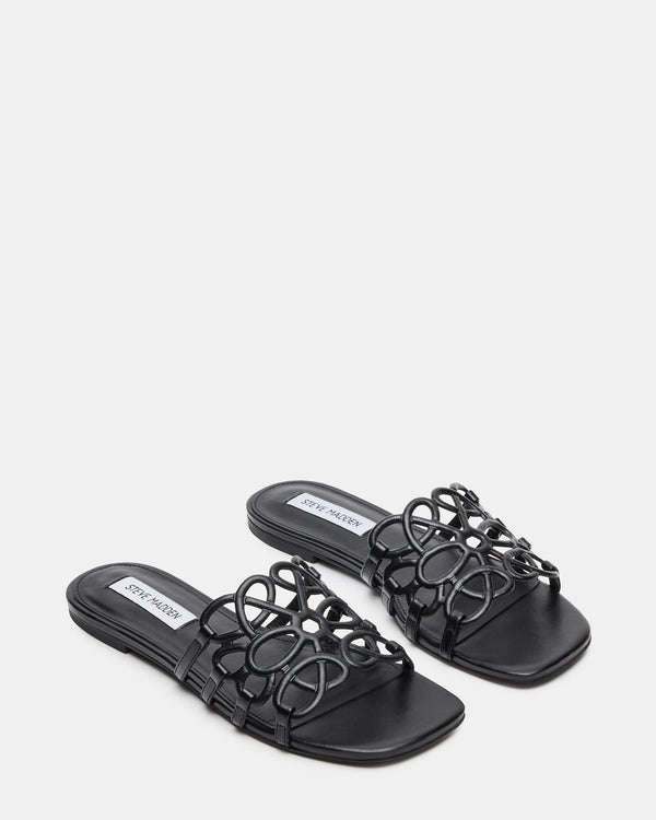 Steve Madden Lotus Black Leather LOTUS