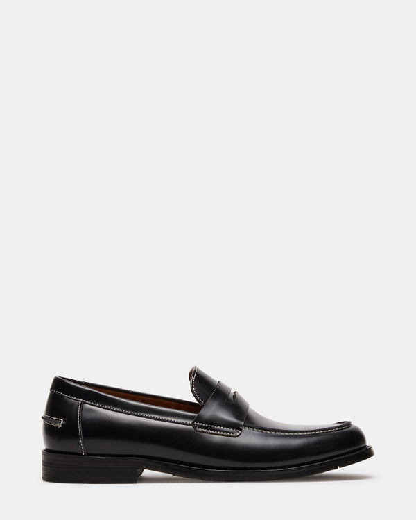 Steve Madden Natan Black Leather NATAN MEN'S SHOES