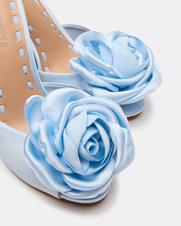 Steve Madden Priya Flower Blue Satin PRIYAFLOWER