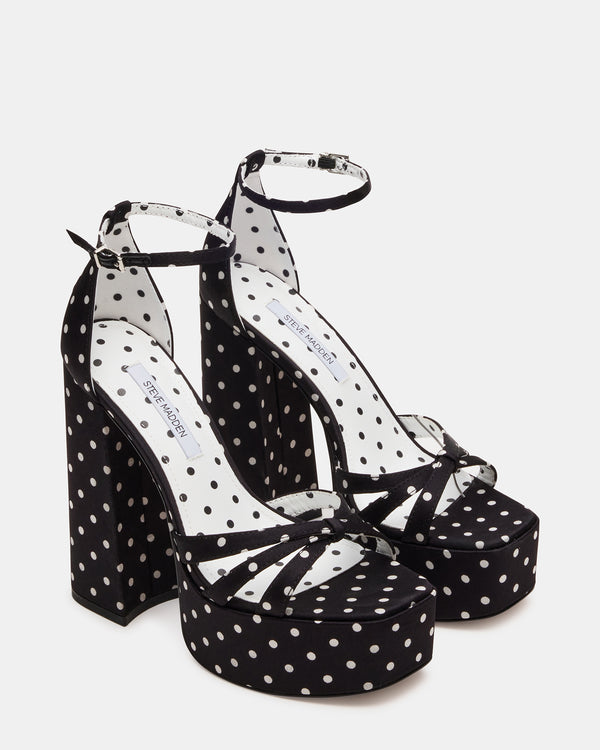 Steve Madden Retro White/black Polka Dot RETRO