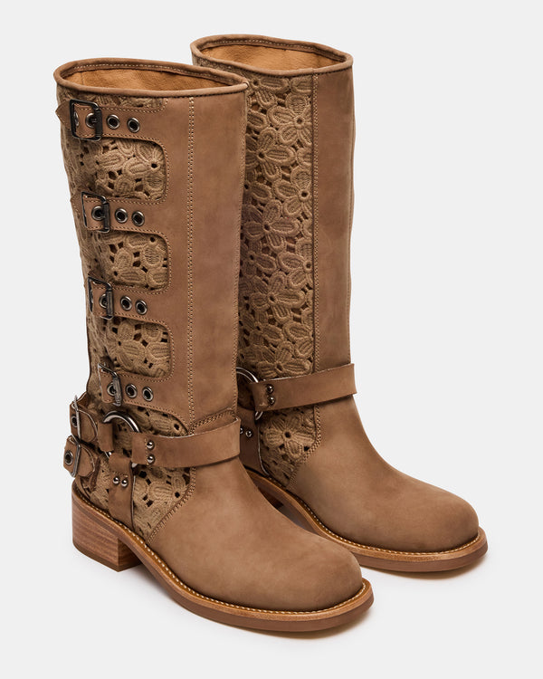 Steve Madden Rocky Floral Tan Nubuck ROCKYFLORAL