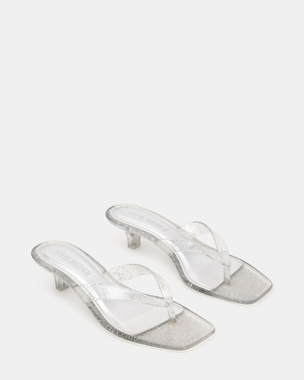 Steve Madden Tracie Jelly Silver Glitter