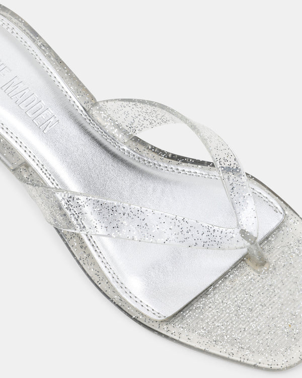Steve Madden Tracie Jelly Silver Glitter