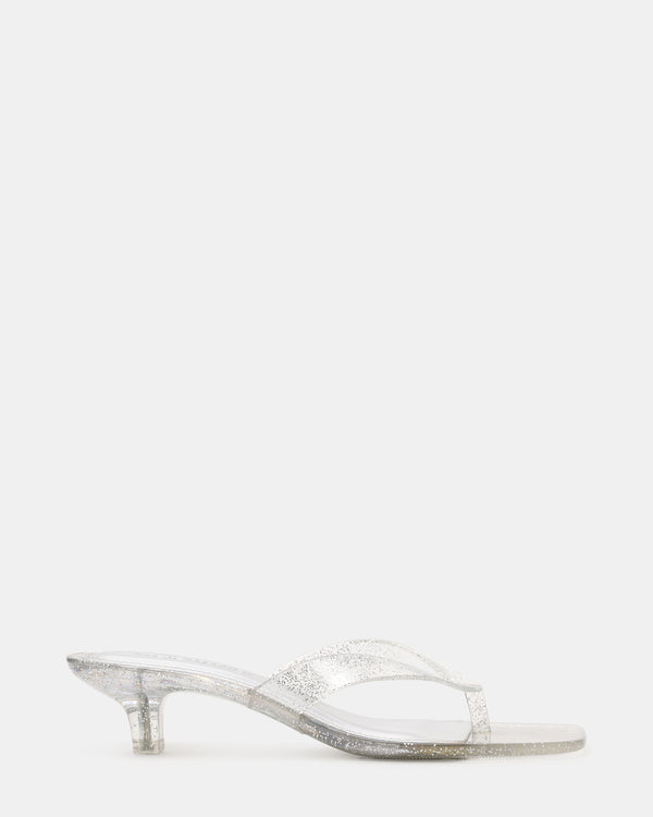 Steve Madden Tracie Jelly Silver Glitter